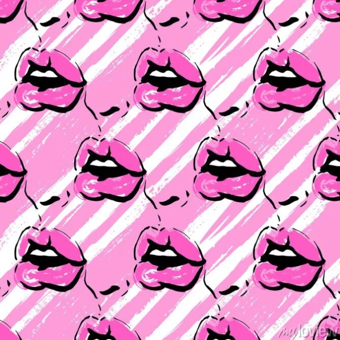 Tapeta: Bold czerwone usta pełne pocałunków