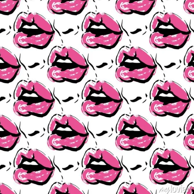 Tapeta: Bold czerwone usta pełne pocałunków