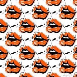 Tapeta: Bold czerwone usta pełne pocałunków