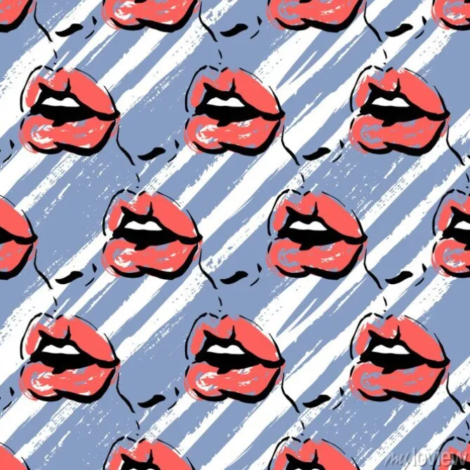 Tapeta: Bold czerwone usta pełne pocałunków