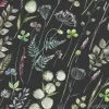 Tapeta: Botanical seamless pattern with field herbs and leaves on a dark