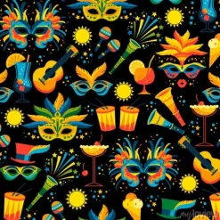 Tapeta: Brazylijski karnawał. wektorowy bezszwowy wzór.