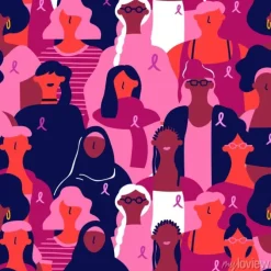 Tapeta: Breast cancer awareness diverse background pattern