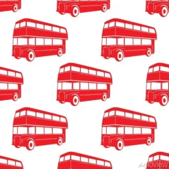 Tapeta: Brytyjski wzór z double decker czerwony autobus.