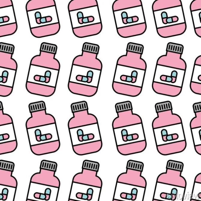 Tapeta: Butelka medycyna kapsułka wzór obrazu wektorowego