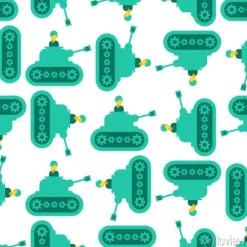 Tapeta: Cartoon tank and trooper pattern seamless. childrens soldier