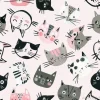 Tapeta: Cartoon watercolor cats seamless pattern in pastel colors. cute