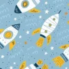 Tapeta: Childish seamless pattern with hand drawn rockets