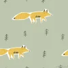 Tapeta: Childish seamless pattern with cute fox and forest. vector texture