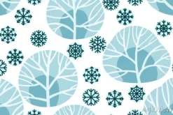 Tapeta: Christmas and new year seamless vector pattern with trees and