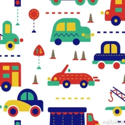 Tapeta: City traffic seamless pattern for kids