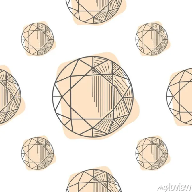 Tapeta: Colorful seamless pattern with hand drawn crystals and gems in