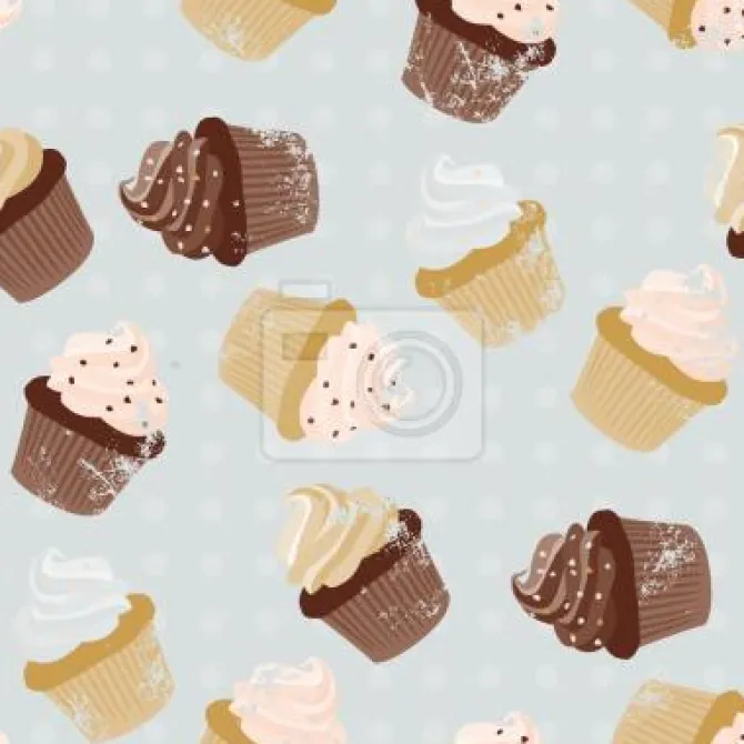 Tapeta: Cupcakes szary