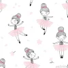 Tapeta: Cute dancing ballerina girls pattern. ballet themed seamless