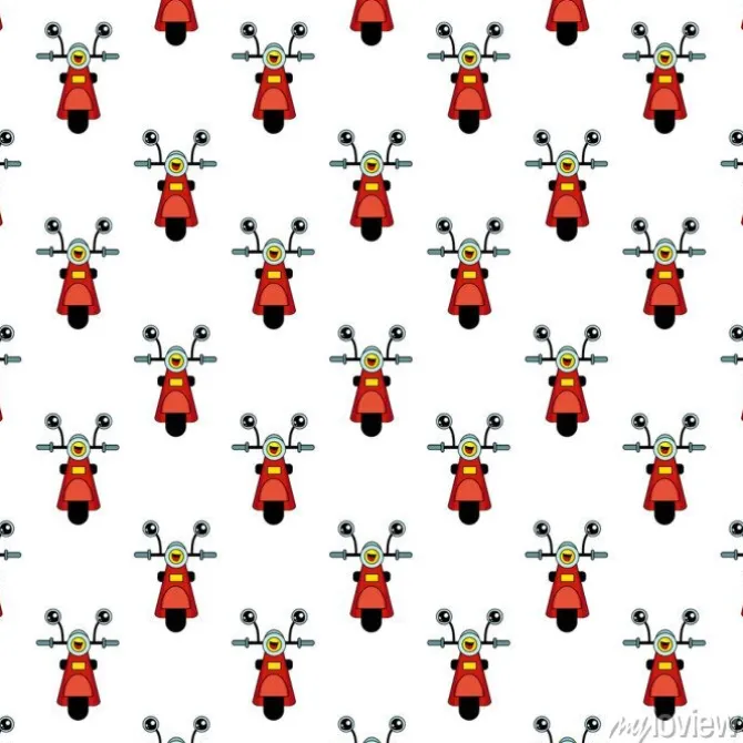 Tapeta: Cute dla dzieci wzór dla dziewcząt i chłopców. kolorowe motocykla,