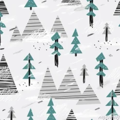 Tapeta: Cute seamless pattern with mountains and trees. creative scandinavian