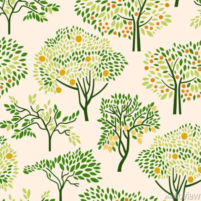 Tapeta: Cytrynowe i pomarańczowe drzewka