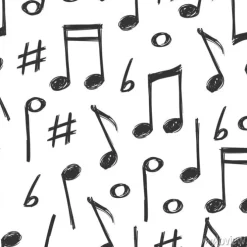 Tapeta: Czarne nuty na białym tle