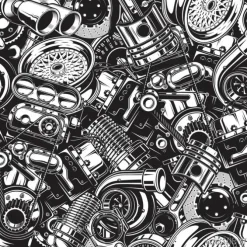 Tapeta: Czarno-białe elementy samochodowe