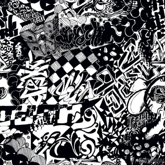 Tapeta: Czarno-białe uliczne graffiti