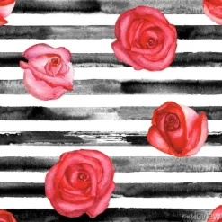 Tapeta: Czerwone róże i czarne paski
