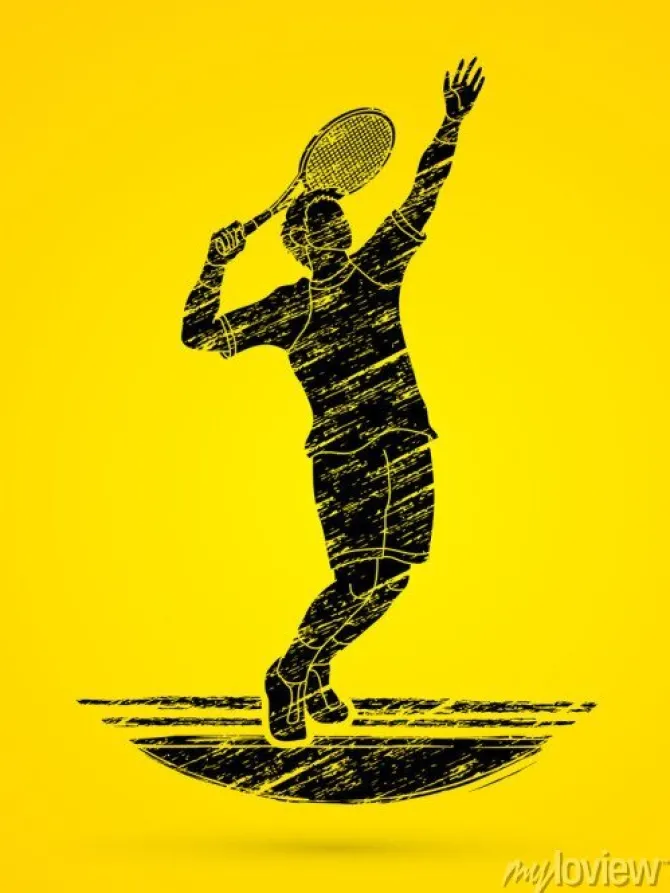 Tapeta: Człowiek działania tenisista służyć zaprojektowane przy użyciu