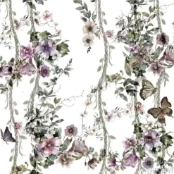 Tapeta: 3d kwiaty i motyle w stylu akwareli