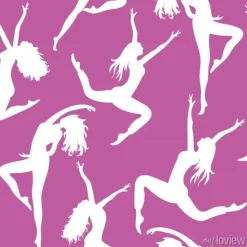 Tapeta: Dancing women. seamless pattern. vector illustration of white