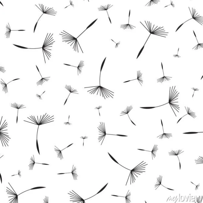 Tapeta: Dandelion bez szwu deseń. kwiatowy wzór dandelions. bez szwu