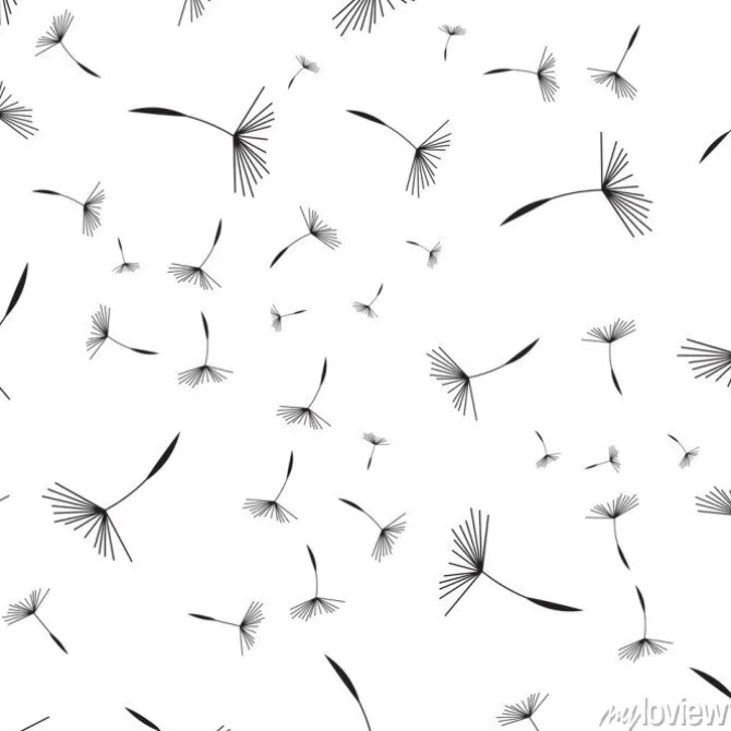 Tapeta: Dandelion bez szwu deseń. kwiatowy wzór dandelions. bez szwu