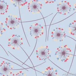 Tapeta: Dandelion blowing vector floral seamless pattern.