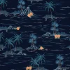 Tapeta: Dark summer night mood seamless island pattern landscape with