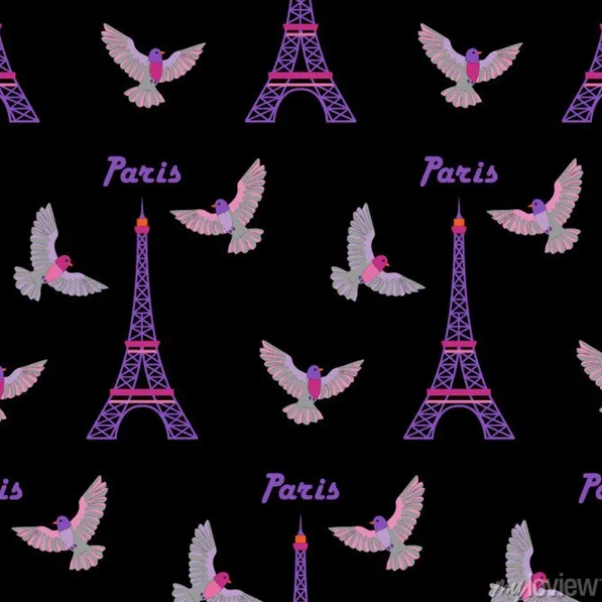 Tapeta: Deseń bez szwu haftu w paryżu