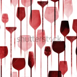 Tapeta: Deseń w czerwone kieliszki