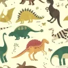 Tapeta: Dinozaur rocznika kolor bez szwu wektor wzór.