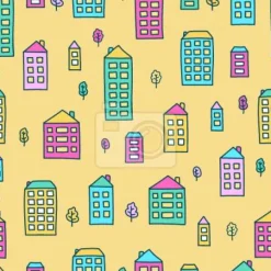 Tapeta: Doodle domów