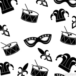 Tapeta: Drum mask arlekin kapelusz fleur de lis karnawał akcesorium wzór