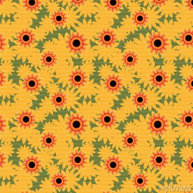 Tapeta: Dzianiny wzór słonecznika. ilustracji wektorowych.