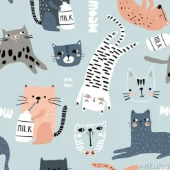 Tapeta: Dziecięcy wzór w kotki