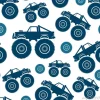 Tapeta: Dziecięcy wzór z kolorowymi monster truckami
