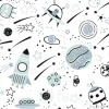 Tapeta: Dziecko wzór - przestrzeń, statki kosmiczne i planety z gwiazdami.
