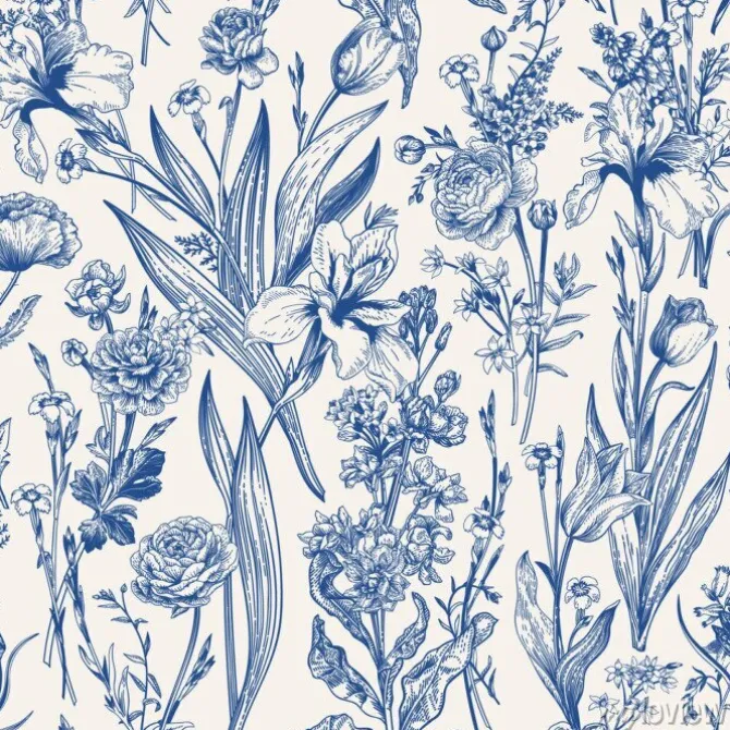 Tapeta: Dzikie kwiaty polne na beżowym tle