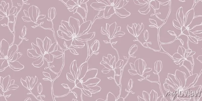 Tapeta: Elegant floral seamless pattern - branches with magnolia flowers.
