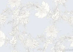 Tapeta: Fantasy flowers in retro, vintage, jacobean embroidery style.