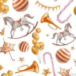 Tapeta: Festive seamless pattern. hand drawn wallpaper design: rocking