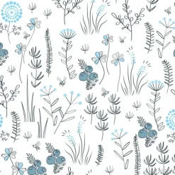 Tapeta: Floral wektora bez szwu deseń z dzikiej ziół, kwiaty lasu i liści.