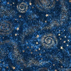 Tapeta: Galaxy seamless dark blue textured pattern with gold nebula,