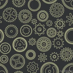 Tapeta: Gear cogwheels dark background. vector seamless pattern