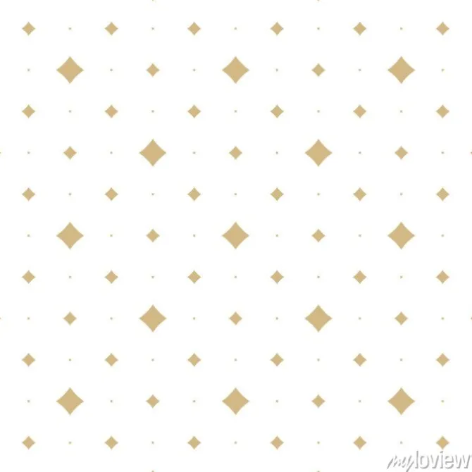 Tapeta: Gold and white vector seamless pattern with small diamond shapes,