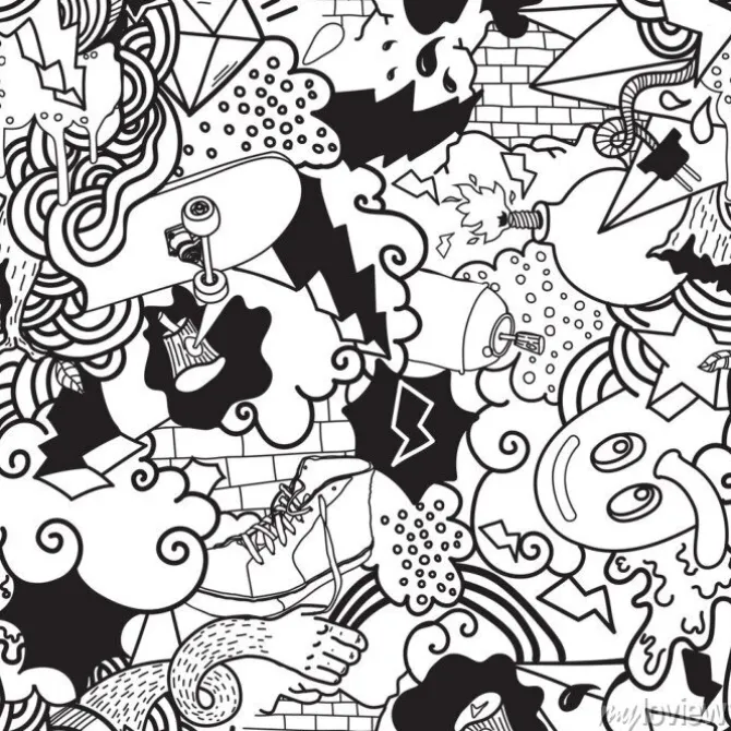 Tapeta: Graffiti kolorowe bez szwu wzór